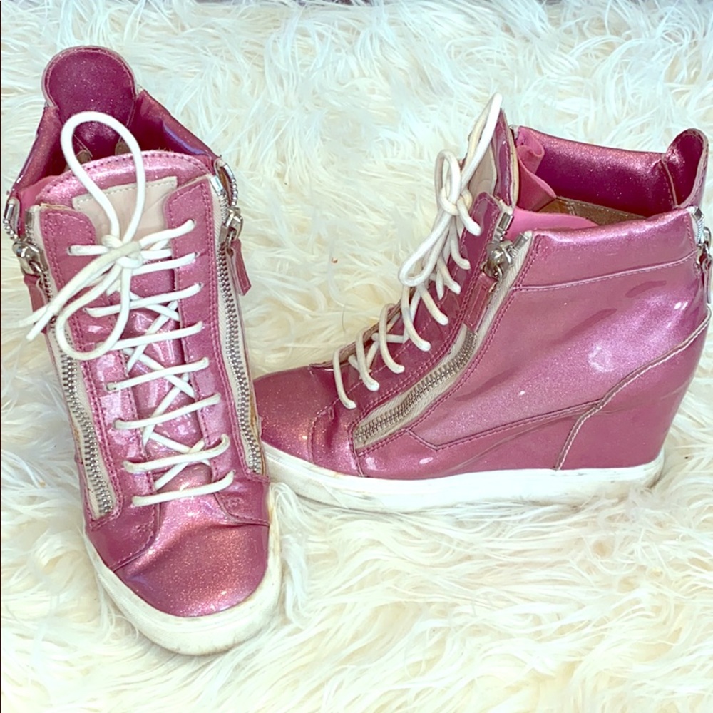 Giuseppe Zanotti used Pink Sparkly Barbie wedge 38
